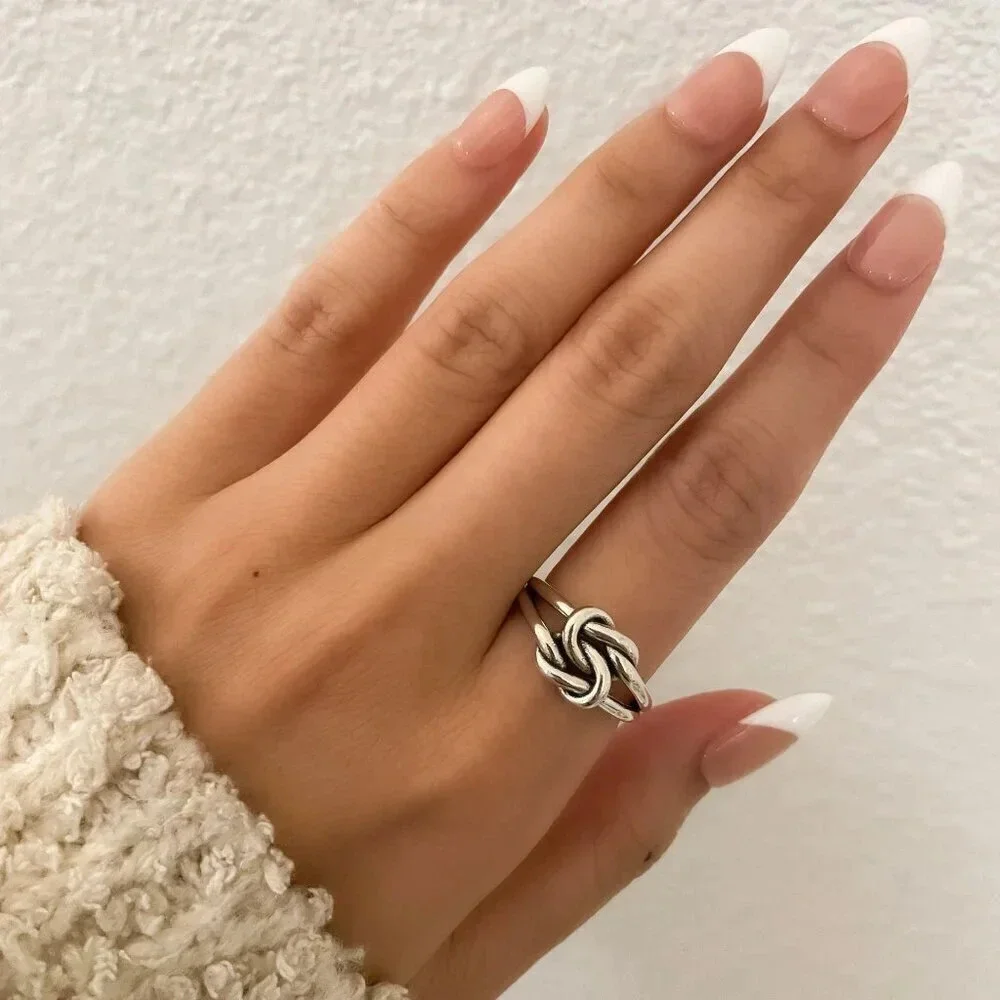 925 Sterling Silver Knot Ring Dainty Ring Twist Ring Minimalist Ring Band
